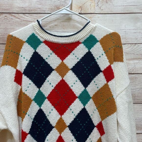VINTAGE GULF TRADERS ARGYLE PRINT SWEATER - Picture 2 of 5
